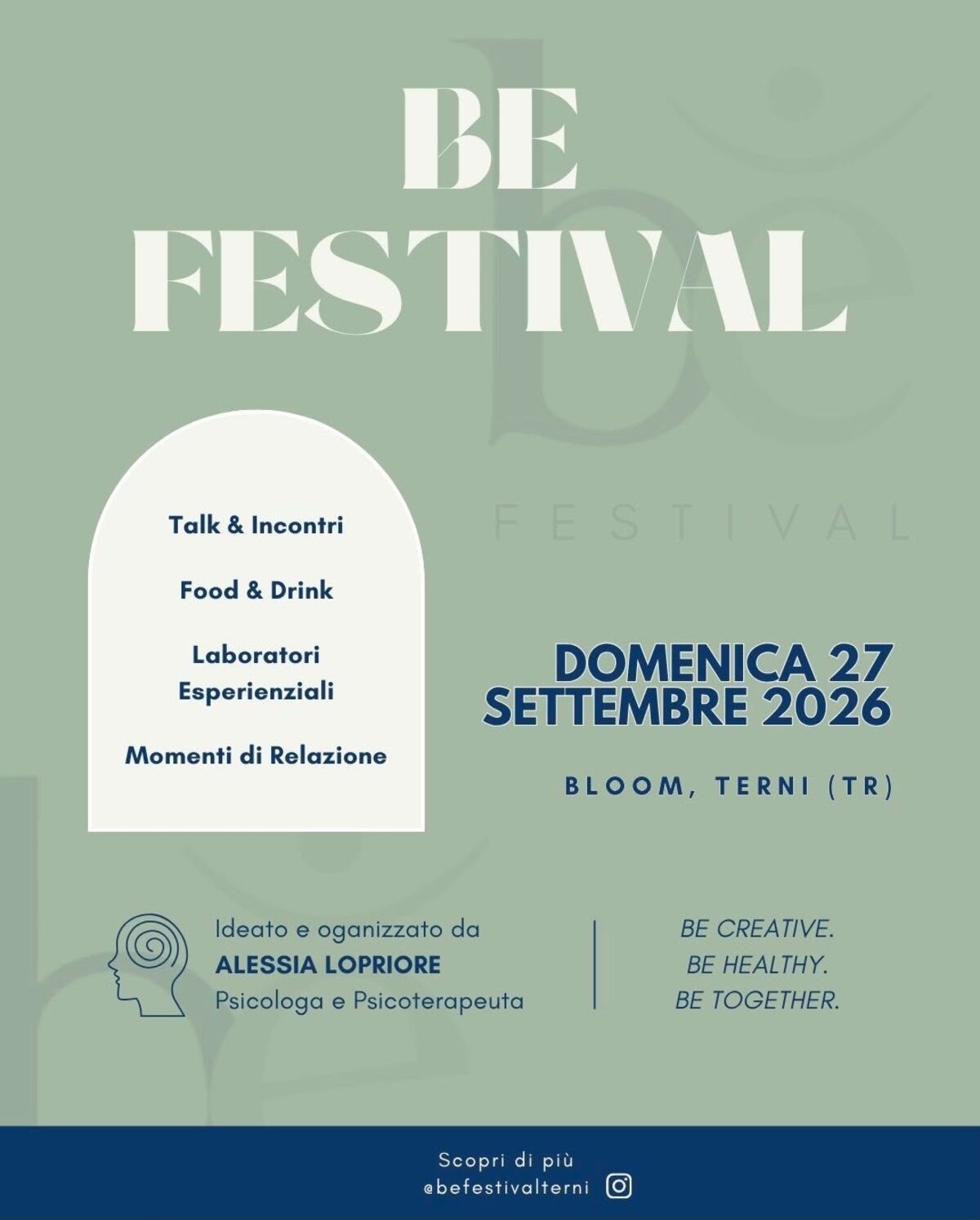 Locandina Be Festival, Terni, domenica 27 settembre 2026